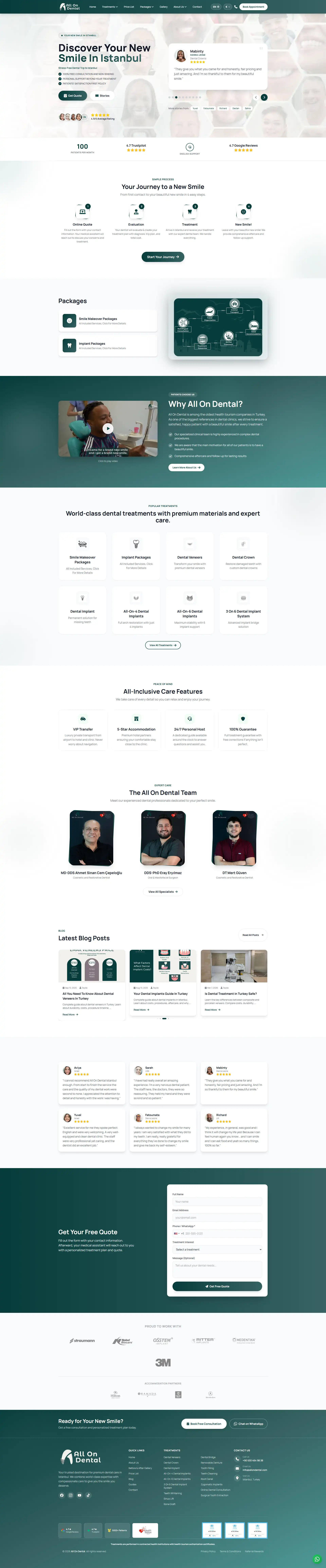 All On Dental web sitesi