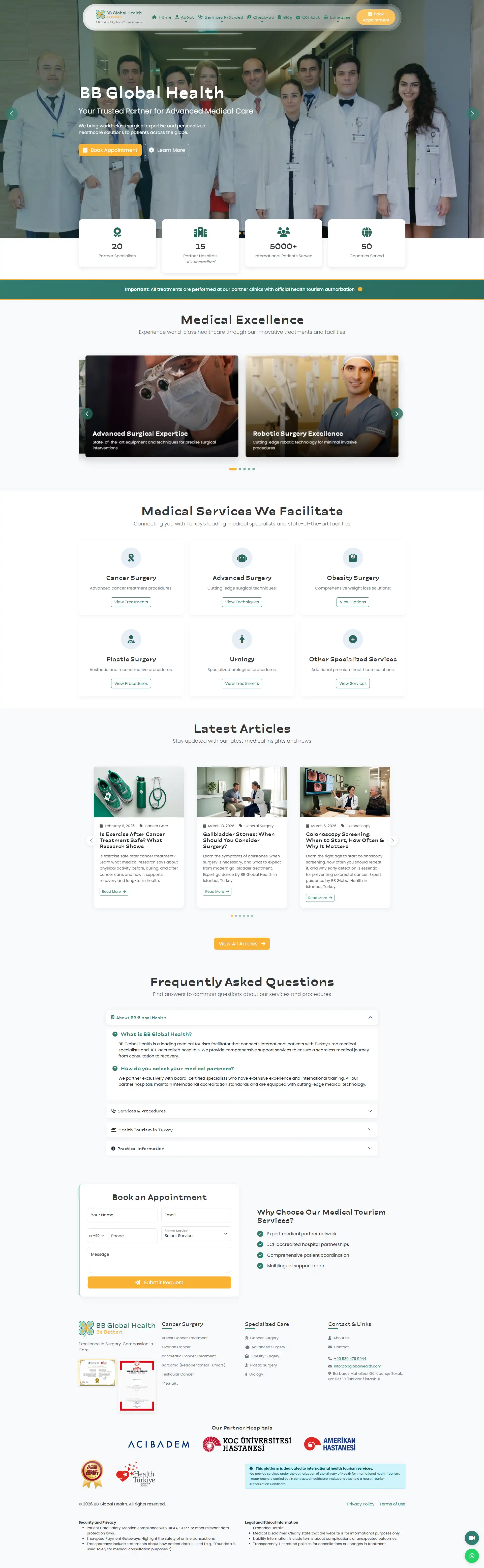 BB Global Health web sitesi