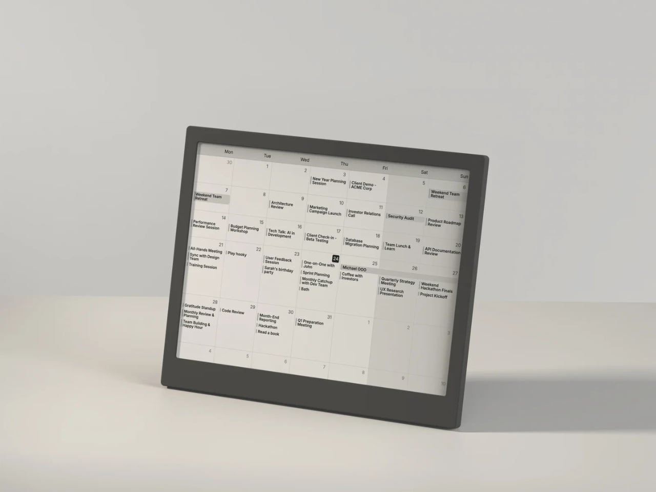 Aylarca Şarj Olmayan, Dikkat Çalmayan Minimalist E-Mürekkep Ekran