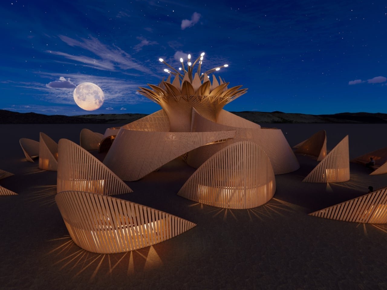 Burning Man'in Ay Tapınağı: Anı Kucaklayan Bir Gecelik Çiçek