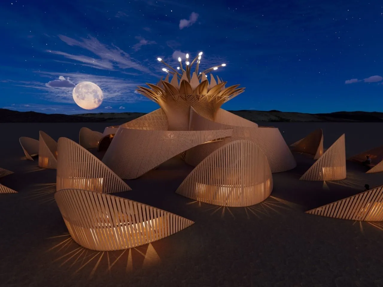 Burning Man'in Ay Tapınağı: Anı Kucaklayan Bir Gecelik Çiçek