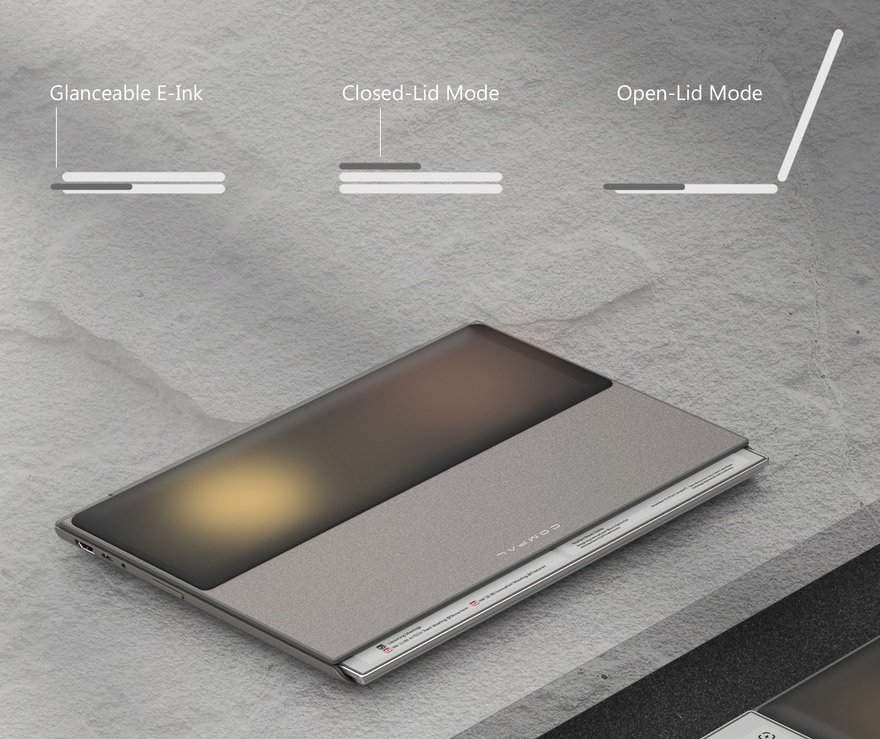 Yaratıcılığı Ateşleyen Avuç İçi Ekranlı Laptop Konsepti