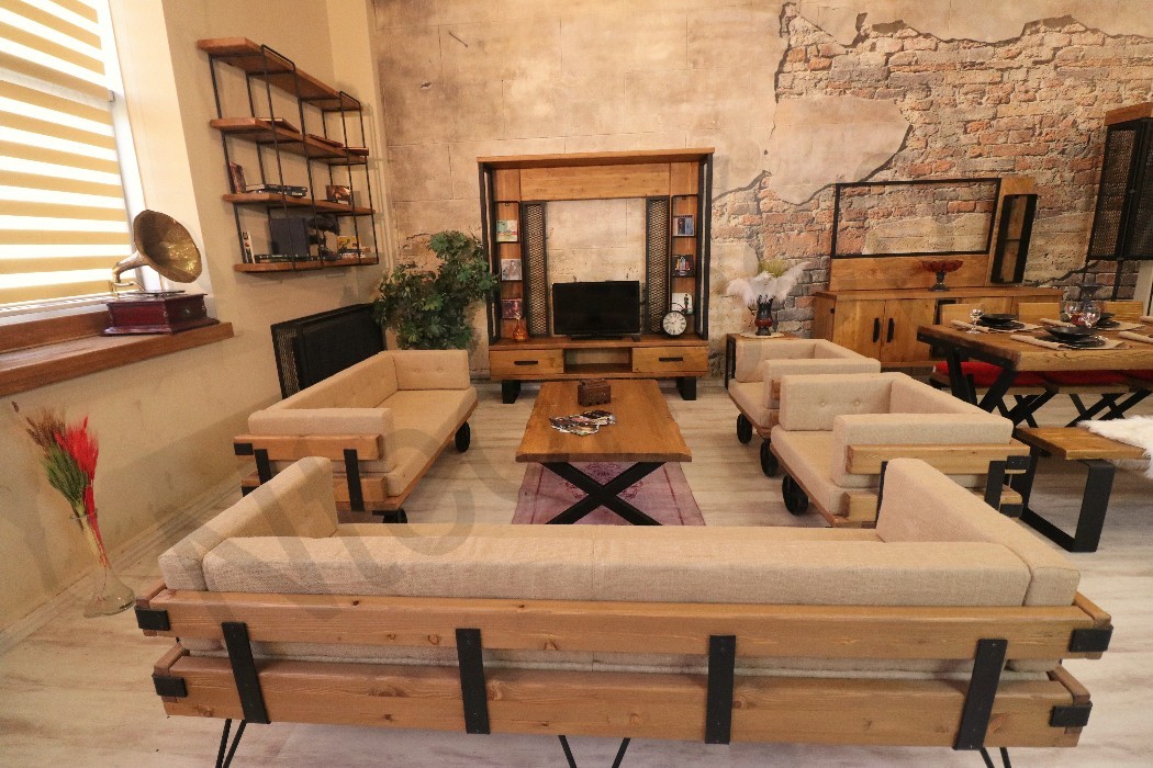 Masif ağaç koltuk takımı