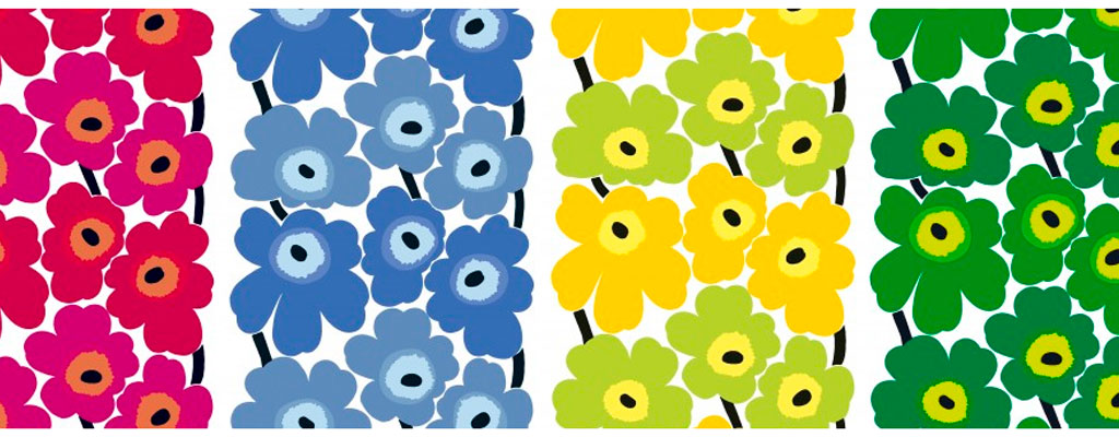 Marimekko'nun ikonik el yazısı logotipi ve vintage tipografi kullanımı